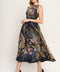 FOLIAGE WHISPER WOVEN MIDI DRESS