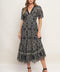 GOTHIC BLOOM WOVEN LACE MIDI DRESS
