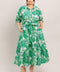 SIMPLY IN BLOOM WOVEN MIDI SHIRT DRESS