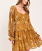 SAFFRON GARDEN MUSE WOVEN MINI DRESS