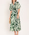 BOTANICAL BREEZE WOVEN TRUE WRAP MIDI DRESS