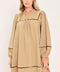 NATURAL LINEN MELODY WOVEN MINI DRESS