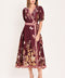 PLUM GARDEN ENCHANTMENT WOVEN MIDI DRESS