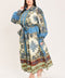 SKYBORNE ORNAMENTAL GRACE WOVEN MIDI SHIRT DRESS
