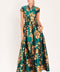 EMERALD GOLDEN BLOOM WOVEN MAXI DRESS