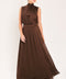 ESPRESSO GATHERED GLOW WOVEN MAXI DRESS