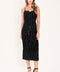 VELVET OBSESSION BLACK SEQUIN SWEETHEART MIDI DRESS