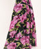 NOIR GARDEN BLACK PRINTED FULL-CIRCLE MAXI SKIRT