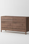 Isabella Mid Century 6 Drawer Dresser - Solid American Black Walnut