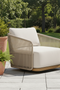 Alpine Teak Wood Modern Swivel Outdoor Arm Chair – Beige