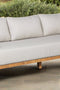 Paradiso Outdoor Solid Teak Wood Sofa - Gray Fabric