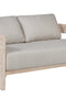 Paradiso Outdoor Solid Teak Wood Love seat Natural Look - Gray Fabric