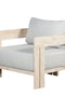 Paradiso Outdoor Solid Teak Wood Chair Natural look - Light Grey fabric