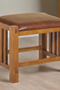 Mission Spindle Stool - Quarter Sawn Oak & Leather (2 Colors Available) (Pre-Order Walnut Stain)
