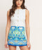 MOROCCAN MUSE BLUE WOVEN SKORT