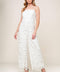 JUST ENOUGH OFF WHITE WOVEN LACE JUMPSUIT
