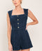 DARK WASH ICON DENIM ROMPER