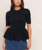 SWEET SERENADE BLACK WOVEN TOP