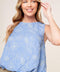 CHICEST STATE BLUE EMBROIDERED TOP