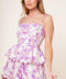 DARING DIVA LAVENDER WOVEN TOP AND SHORTS SET