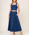 SIMPLY THE VIBE DENIM TOP AND SKIRT SET