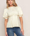 CREAM TWIST WOVEN TOP
