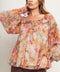 SOFT FLORAL RUST WOVEN TOP