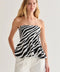 Izzy Zebra Print Jacquard Knit Peplum Top