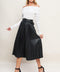 YOU FILL MY LIFE WITH LEATHER MIDI SKIRT