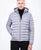 Hooded Quilted Grey Men Coat - Wessi