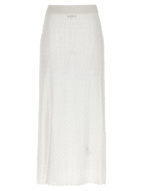 Ganni Shiny Pointelle Knit Skirt