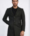 Wide Lapel Striped Slim Fit Anthracite Men Coat - Wessi