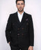 Mens Double Breasted Slim Fit Black Blazer - Wessi