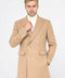 Metal Buttoned Double Breasted Cream Men Coat - Wessi