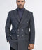 Dark Grey Metal Buttoned Double Breasted Long Coat - Wessi