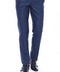 Navy Blue Slim Fit Plain Men Pants - Wessi
