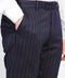 Navy Red Pinstripe Slim Fit Dress Trousers – Wessi
