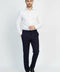 Slim Fit Checked Navy Blue Men Pants - Wessi