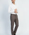 Navy Burgundy Checkered Fabric Trousers – Wessi