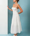 Kinsley Smocked Back Tiered Midi Dress White