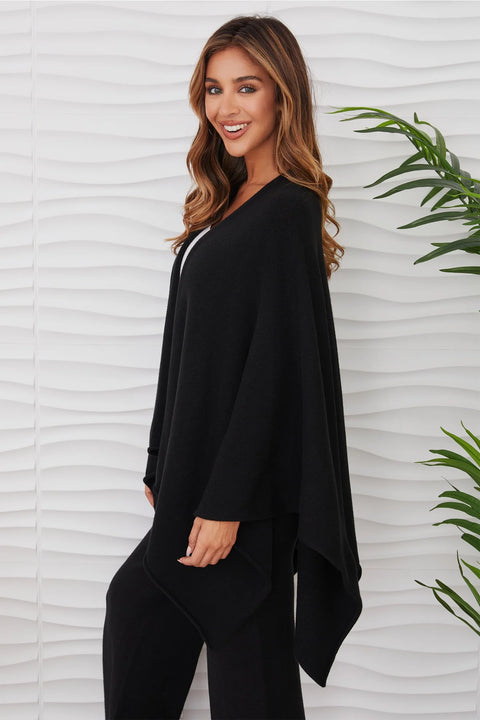Knit Dolman Open Caradigan - Black