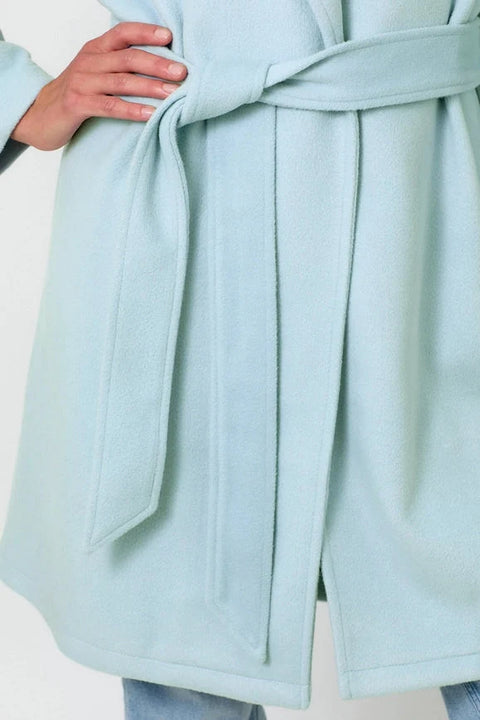 Lapel Collar Robe Coat - Blue Breeze