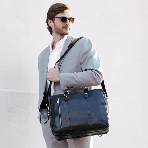 Leather Convertible Briefcase, Backpack - A Farewell To Arms Black