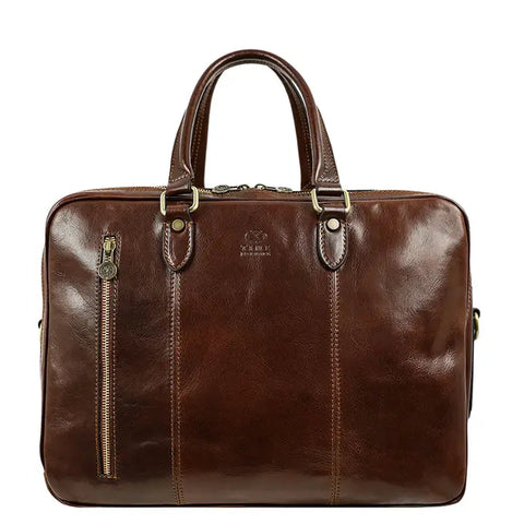 Leather Convertible Briefcase, Backpack - A Farewell To Arms Brown