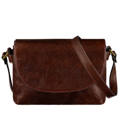 Leather Cross Body Bag, Messenger Bag - Sophie's Choice Brown
