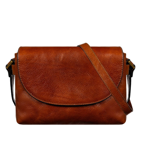 Leather Cross Body Bag, Messenger Bag - Sophie's Choice Cognac Brown