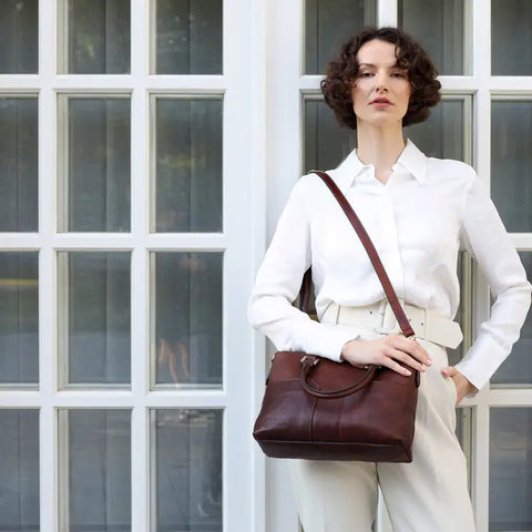 Leather Handbag Shoulder Bag - Camilla Brown