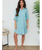 Zuccero Linen Midi Button-Down Dress in Blue