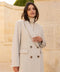 Long Coat with A Straight and Structured Cut with Shoulder Pads
