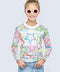 Long Sleeve Printed Mesh Top
